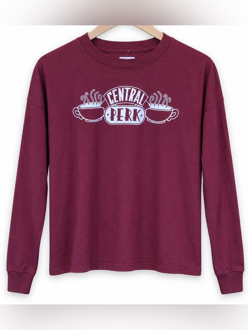 Friends | NWT Central Perk Graphic Long Sleeve Crewneck Cotton Blend Shirt Small